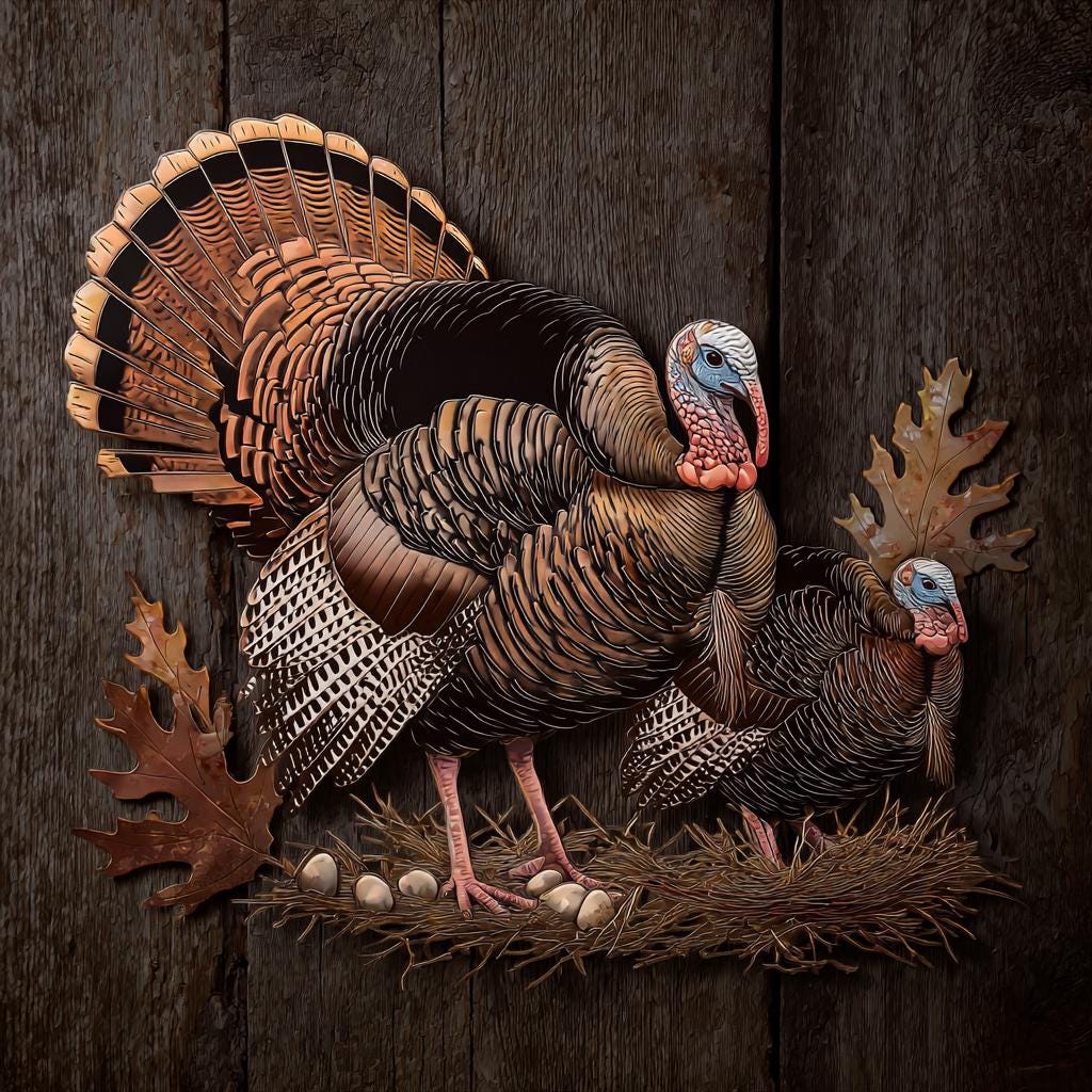 Wild Turkey Metal Wall Art Rustic Hunting Lodge Farmhouse Decor