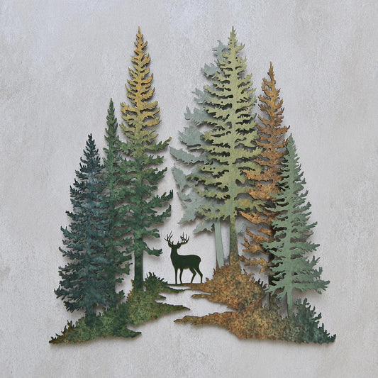 Forest Trail Metal Wall Art Woodland Path Cabin Lodge Decor