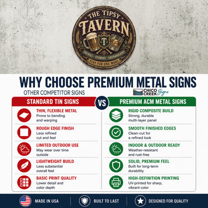 Tipsy Tavern Sign, Round Metal Tavern Sign, Bar Sign, Home Bar Decor, Pub Decor, Funny Bar Sign, Drinking Sign, Man Cave Decor, Unique Gifts