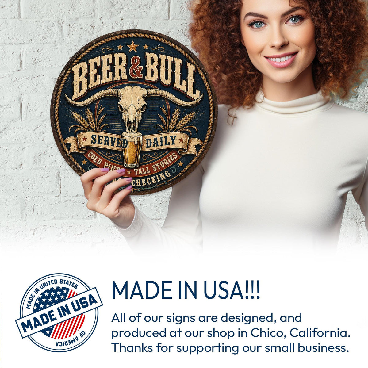 Beer And Bull, Beer Sign, Home Bar Sign, Bar Decor, Man Cave Sign, Pub Sign, Garage Bar Sign, Funny Beer Sign, Drinking Sign, Pub Art