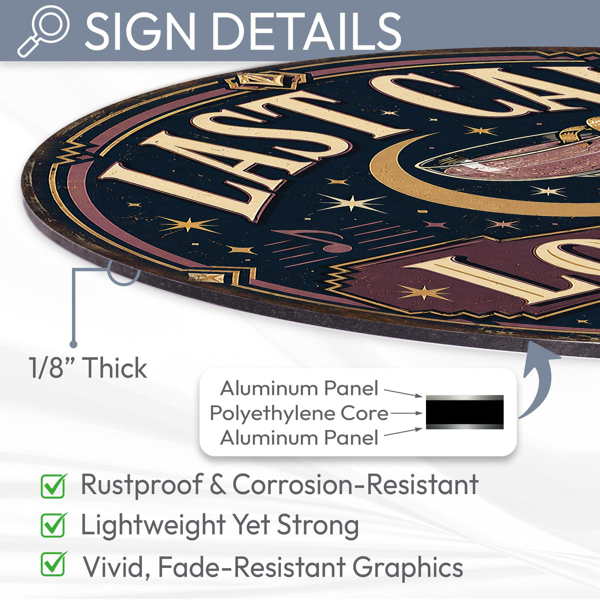 Last Call Lounge Sign, Round Metal Sign, Cocktail Lounge Wall Art, Home Bar Sign, Bar Decor, Pub Decor, Lounge Sign, Bar Wall Decor,Bar Sign