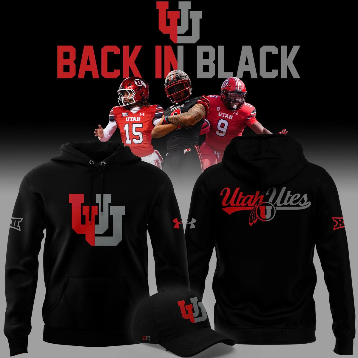 Limited edition Hoodie Back In Black Utah Utes football