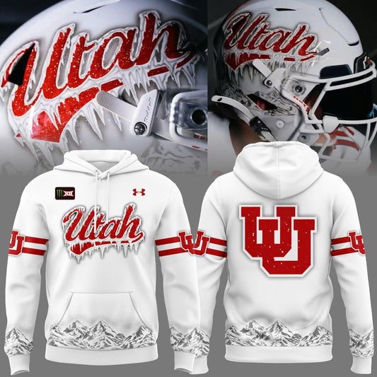 Exclusive Hoodie Ice Cold WHITE OUT Utah Utes football.