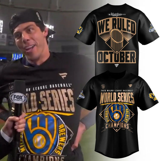 Milwaukee Brewers 2026 World Series Champions Black Baseball Jersey | EV94