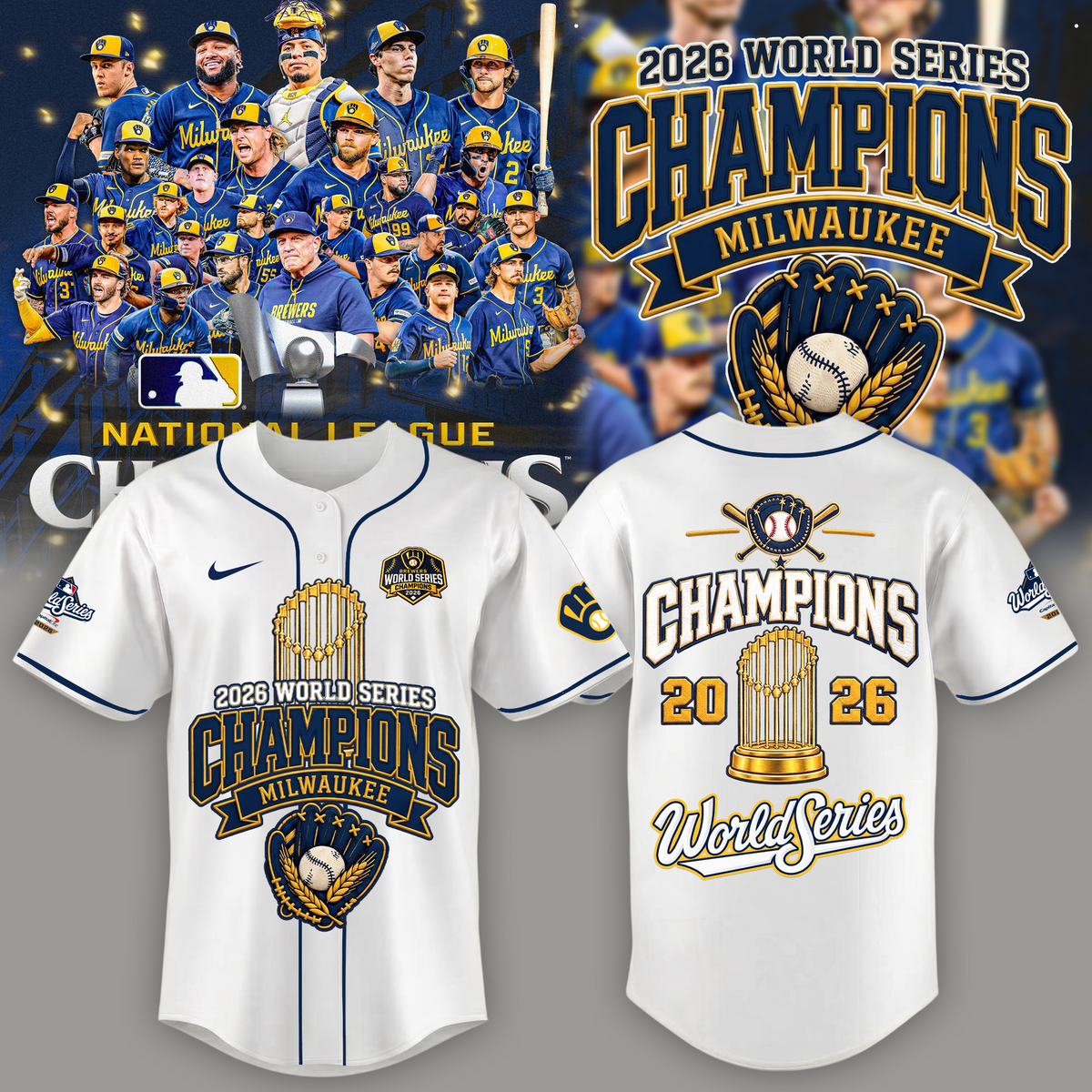 Limited Edition Milwaukee Brewers 2026 World Series Champions Jersey | LE79